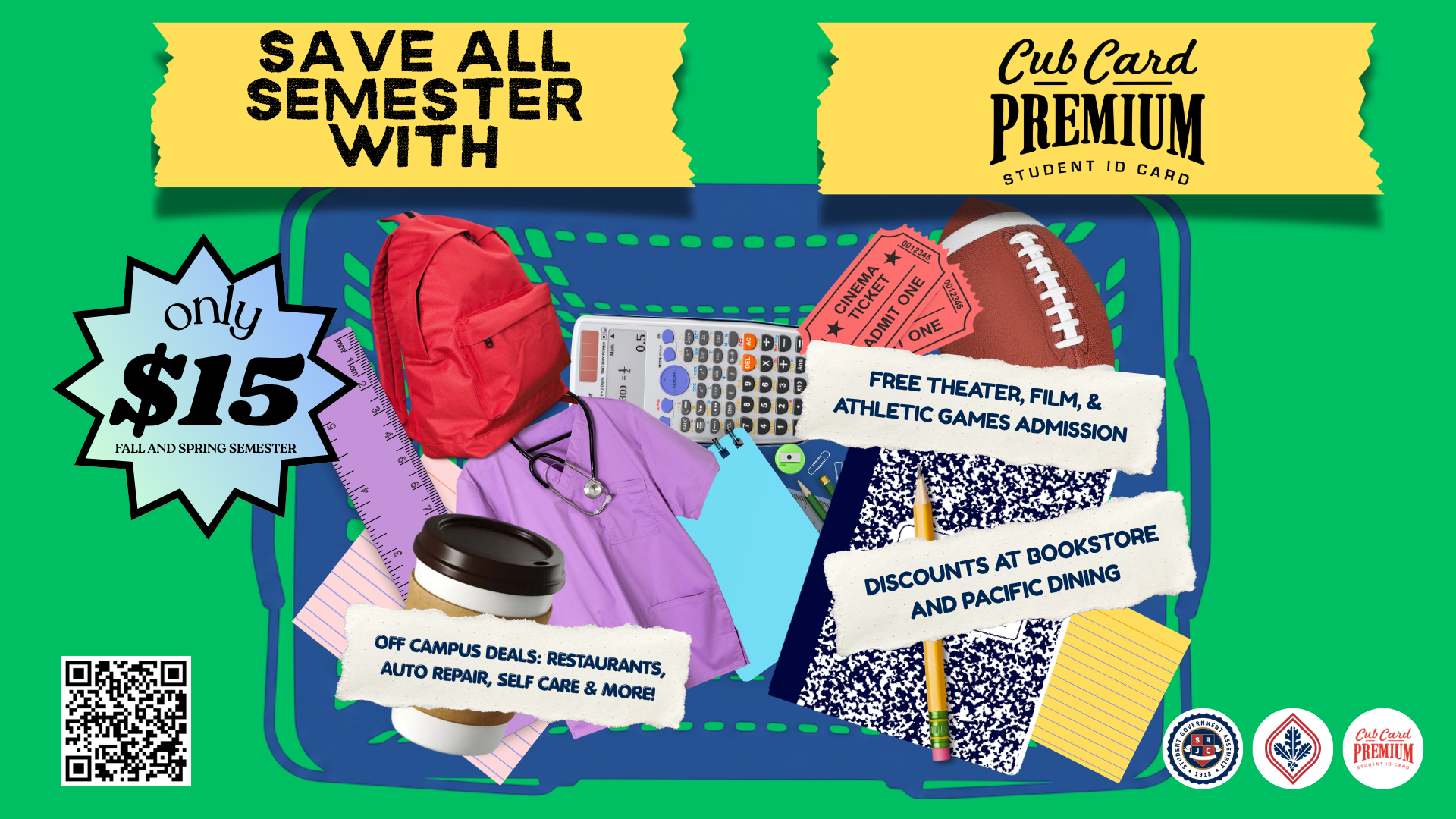 cubcard premium only $15 fall and spring semester off campus deals discounts at bookstore and pacific dining free theater, film and athletic games admission